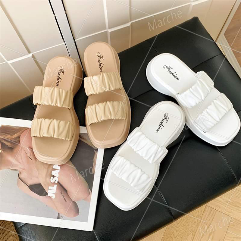 Marche Two Strap Wedge Sandals For Women(add one size bigger) | Shopee ...