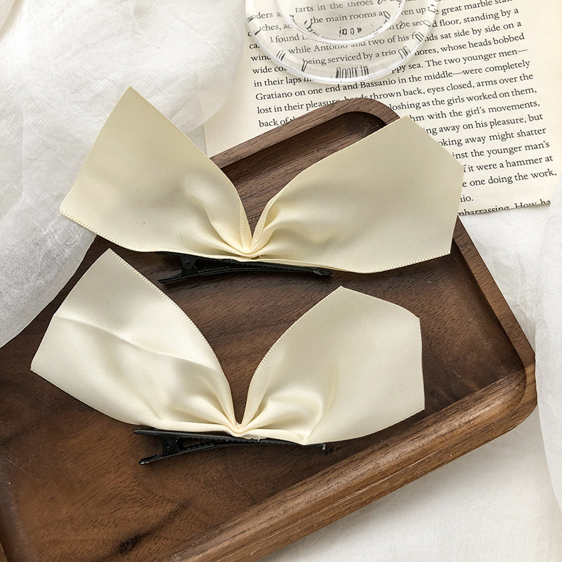 1Pair (2pcs) Hair Bow Side Clips Satin Ribbon Hair Barrettes Bowknot ...