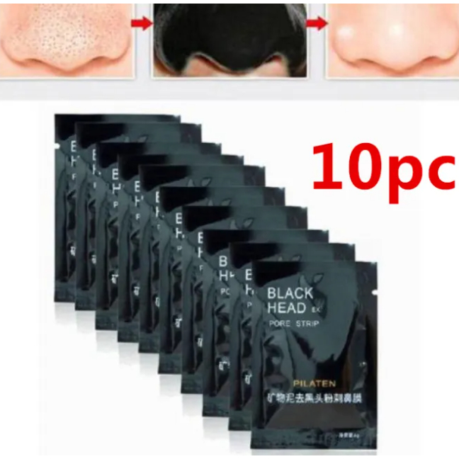 10pcs Black Mask Blackhead Remover Nose Masks Acne Treatment Peeling