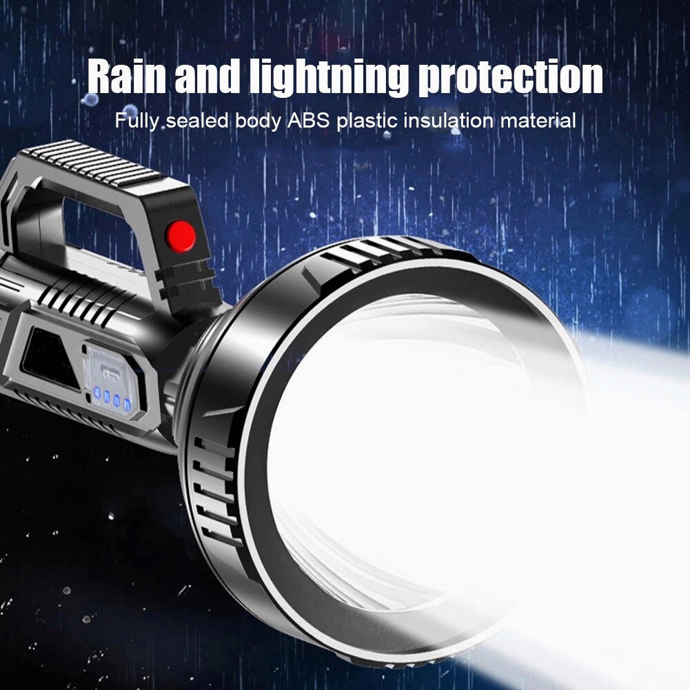 LEDSearchlight Spotlight Big Beam LongRange Flashlight USB Rechargeable ...