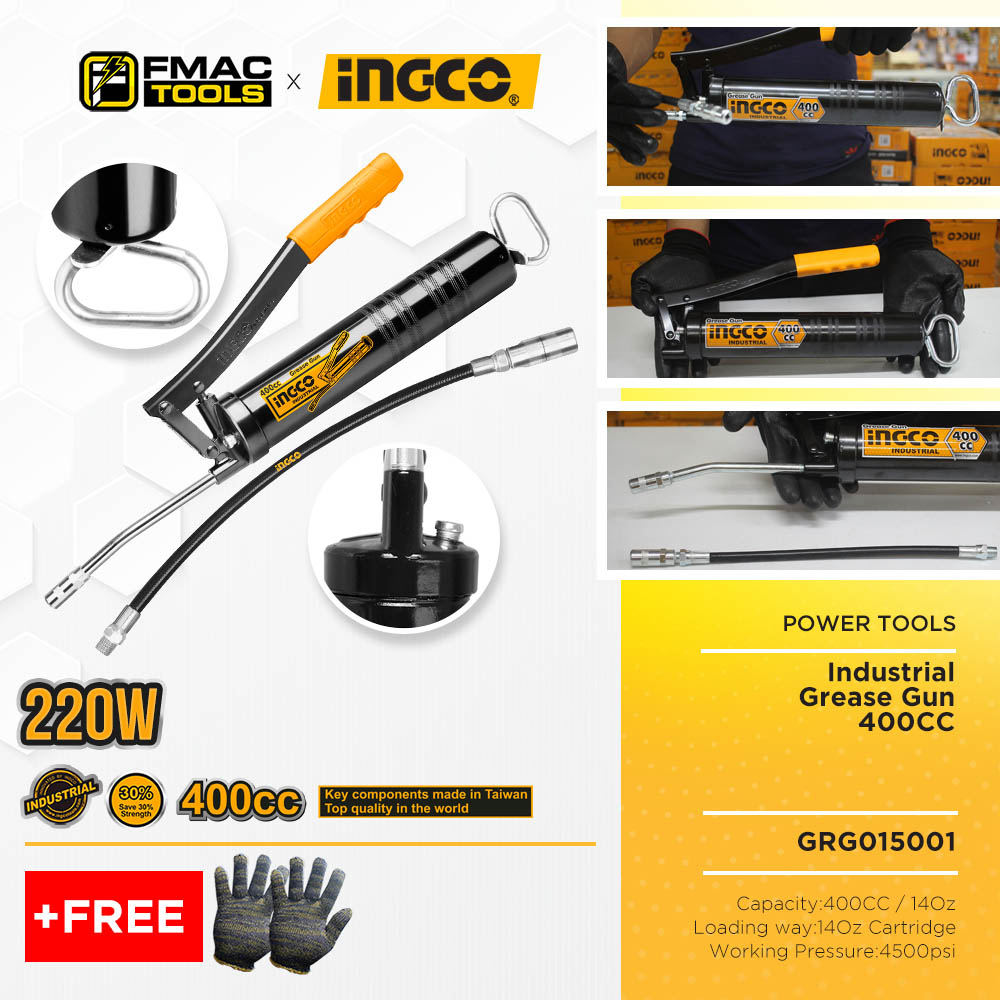 INGCO Industrial Grease Gun 400CC GRG015001 IHT + FREEBIES FMAC TOOLS
