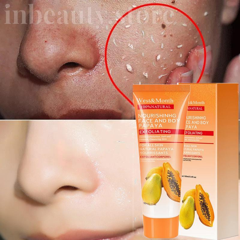 Papaya Facial Exfoliating Gel Facial Body Scrub Exfoliating Gel Acne Removal Whitening Cleaning