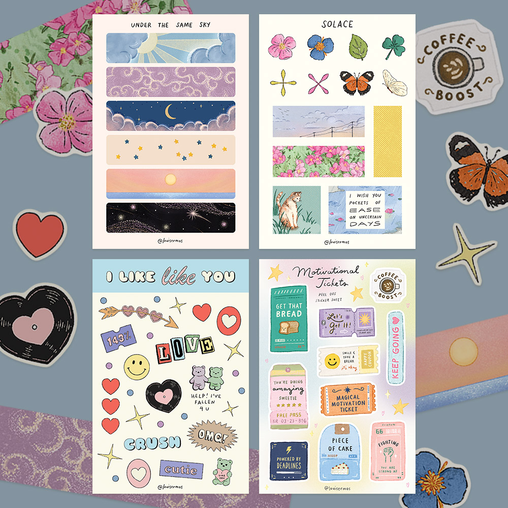 Vinyl Sticker Sheets Glitter Laminated | Louise Ramos | Shopee Philippines