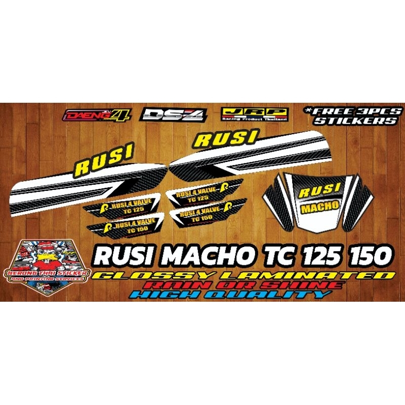 Rusi Tc Macho 125 150 Stock Decals Shopee Philippines