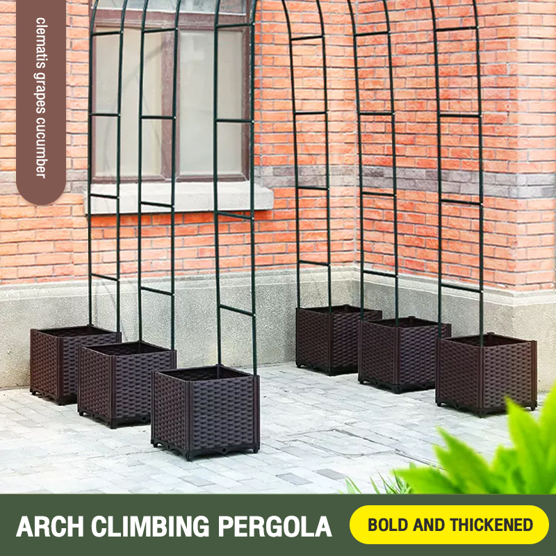 Arched flower rack climbing pergola garden arch wrought iron stand ...