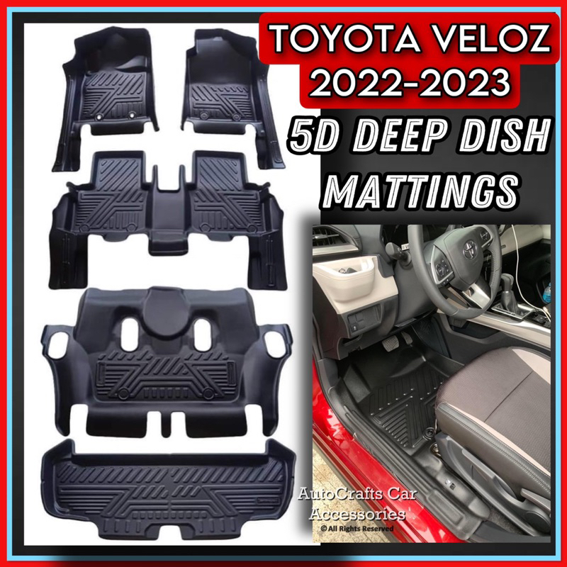 TOYOTA VELOZ 2022-2024 5D EXTENDED DEEP DISH MATTING (VELOZ 5D FULLY ...