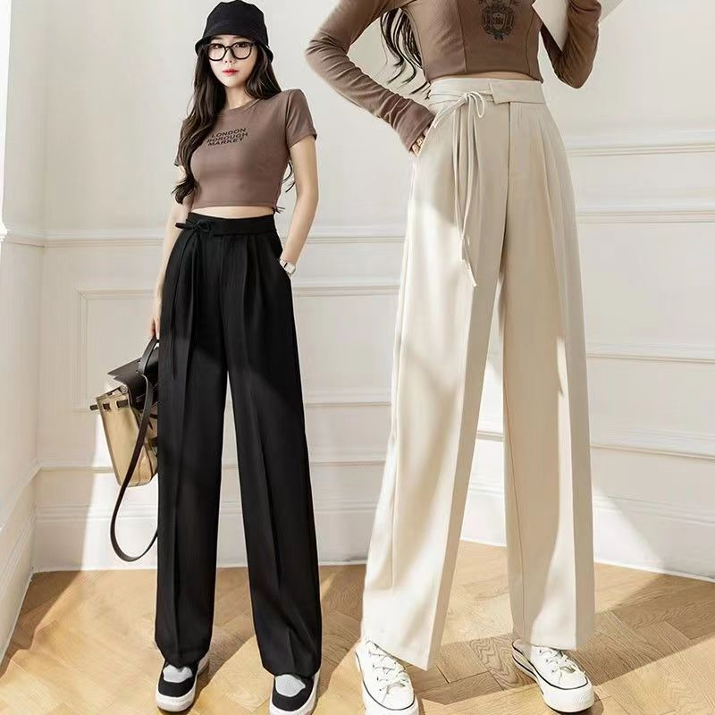 High Waist Wide Leg Korean Trousers (Purple)