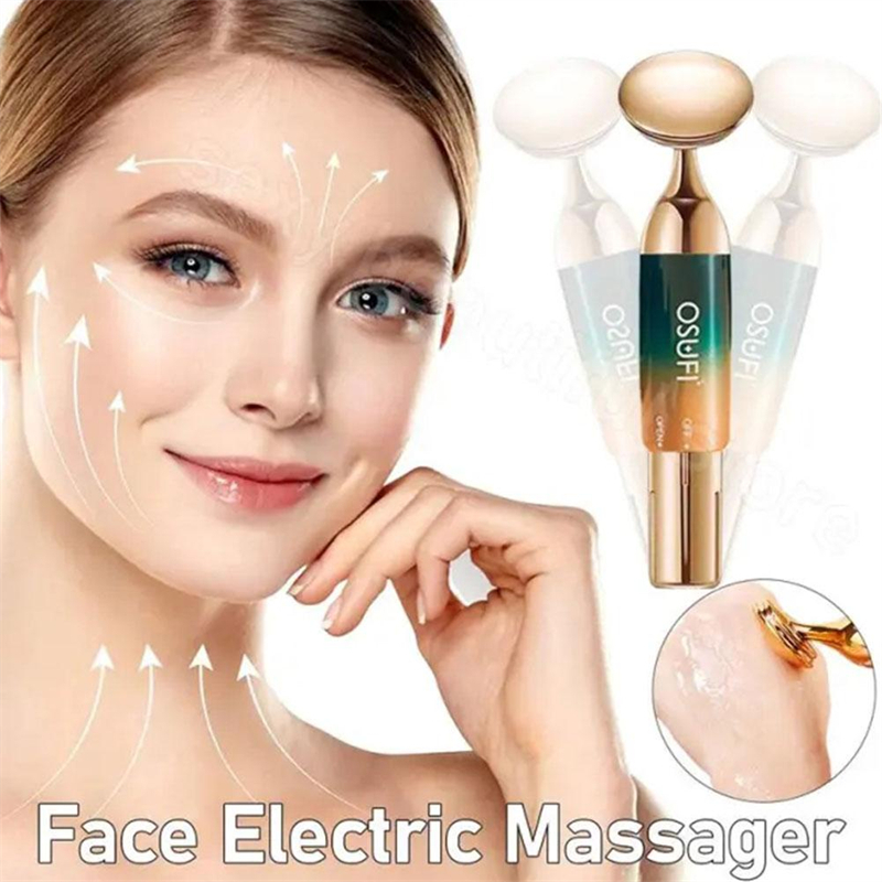 Electric Face Roller Massager Slimming Vibration Facial Lift Roller Skin Tightening Wrinkle Bar 