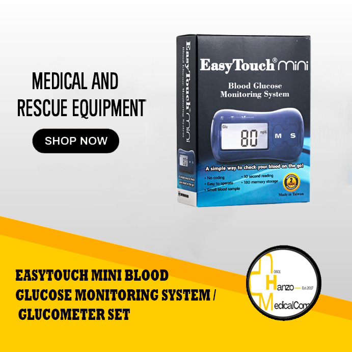 EASYTOUCH MINI BLOOD GLUCOSE MONITORING SYSTEM / GLUCOMETER SET ...