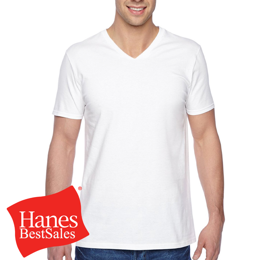 Hanes Plain White V-Neck T-Shirts Unisex | Shopee Philippines