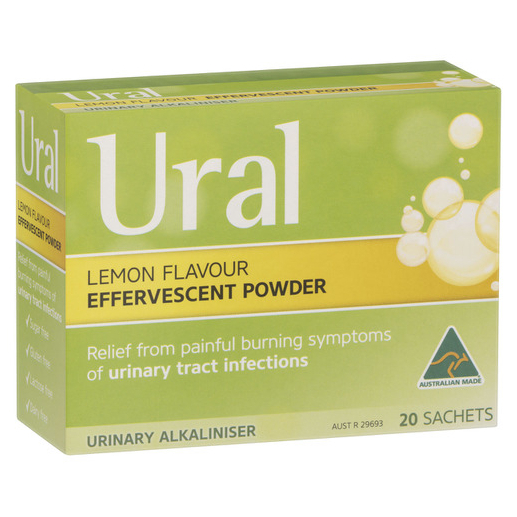 Ural Effervescent Powder 20 Sachet for Cystitis Gout Uric Acid UTI