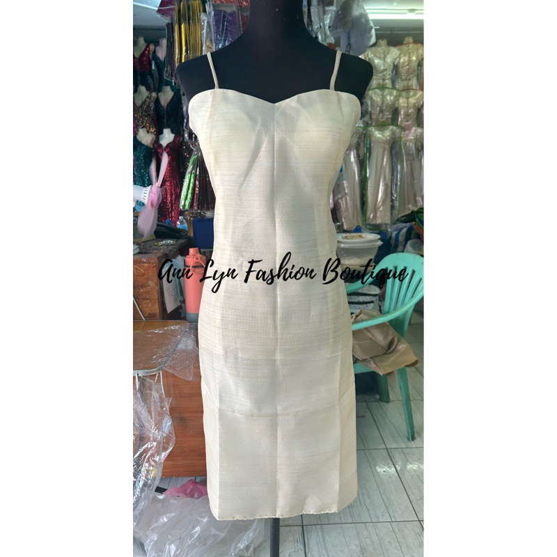 Spaghetti Dress,Inner Dress Midi Piña Organza | Shopee Philippines