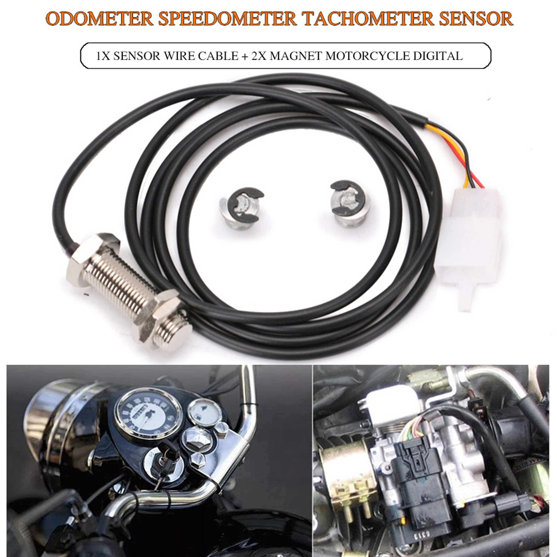 Atv Digital Odometer Sensor Cable 2 Magnet For Motorcycle Dirt Bike