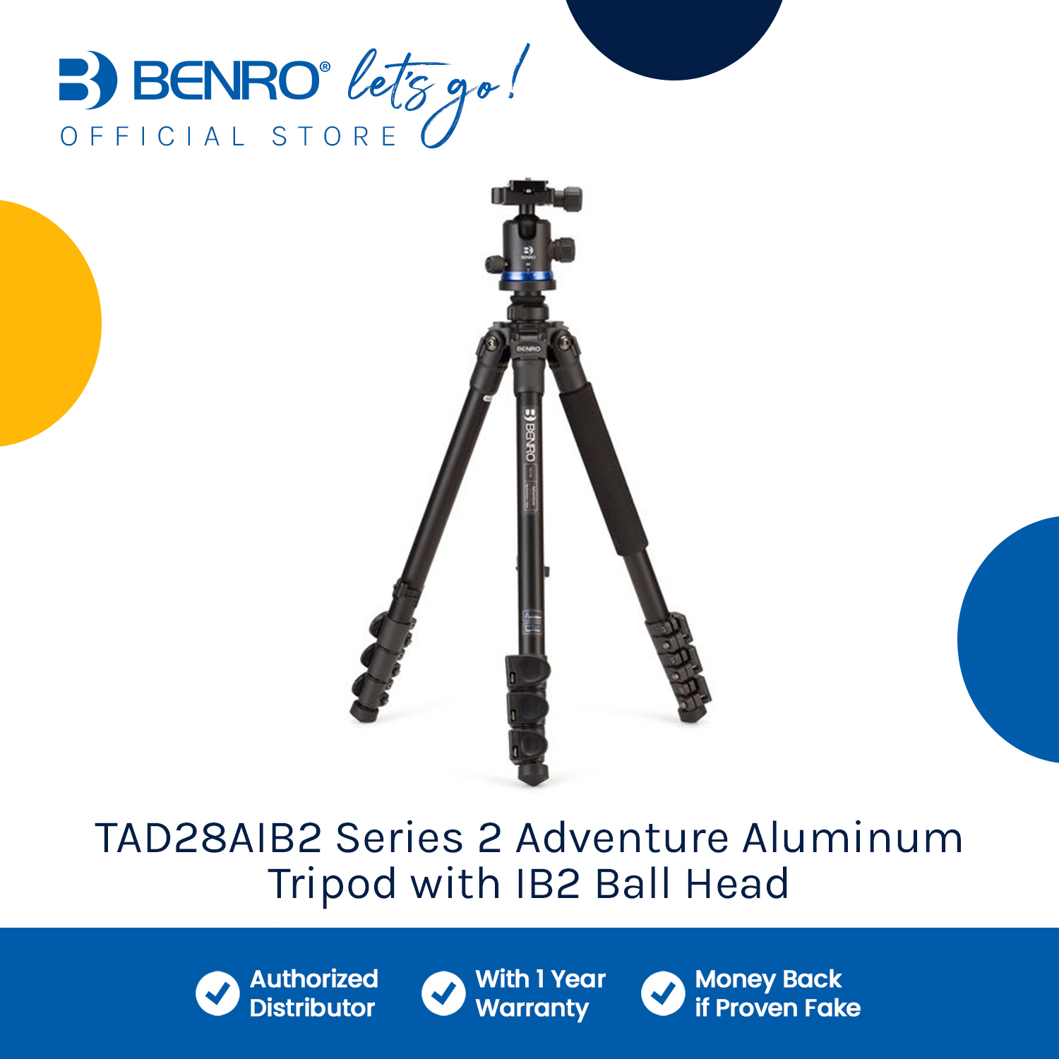 Benro TAD28AIB2 Series 2 Adventure Aluminum Tripod with IB2 Ball Head