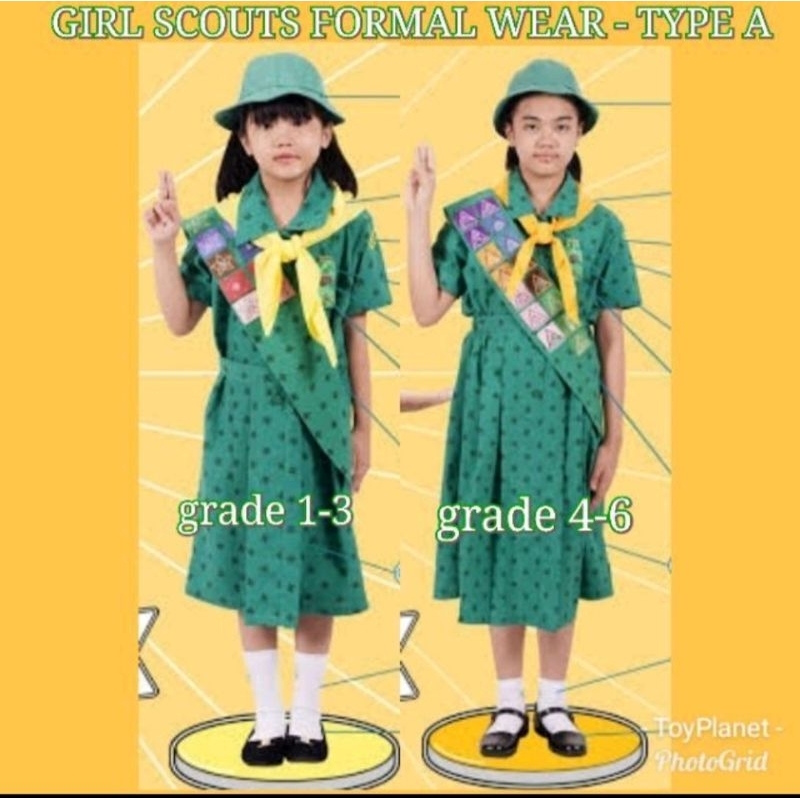COMPLETE KIDS TO ADULT SIZE GIRLSCOUT UNIFORM TYPE A/FORMAL DRESS S/M/L