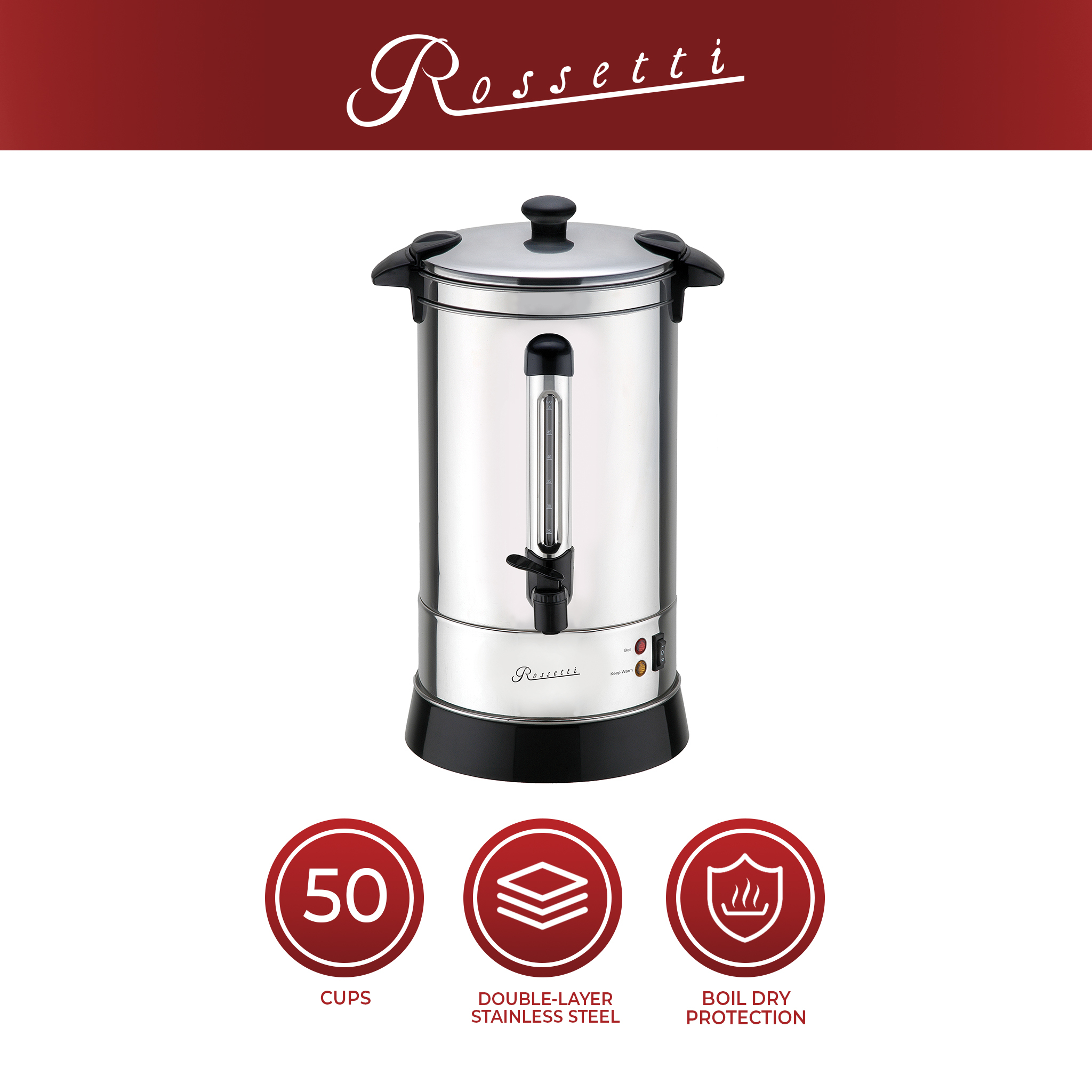 Rossetti RZU108 Electric Coffee Urn / Percolator 8.0L Shopee Philippines