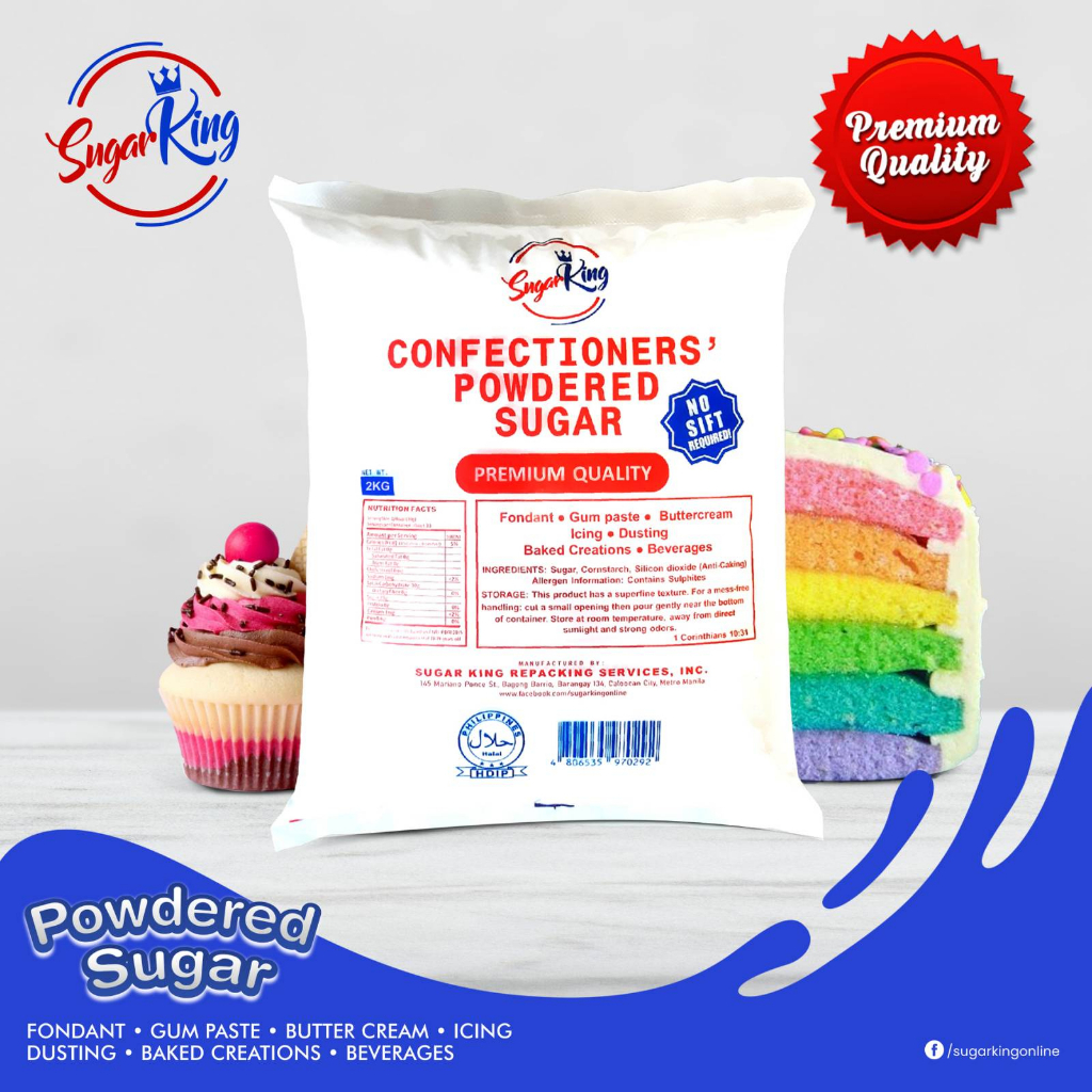 Sugar King Confectioners' Powdered Sugar 2kg | Shopee Philippines