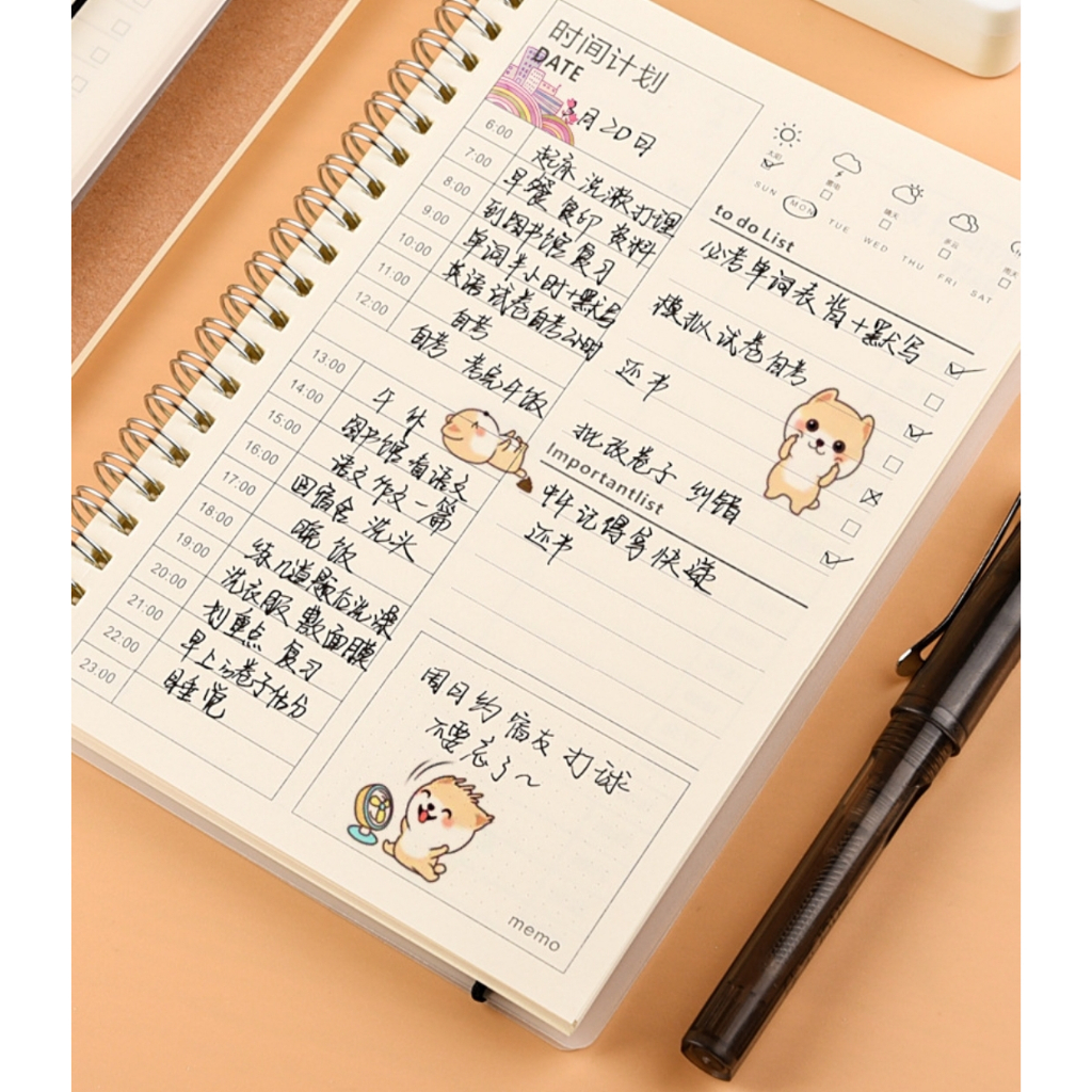 Daily spiral planner notebook 50 SHEETS Shopee Philippines