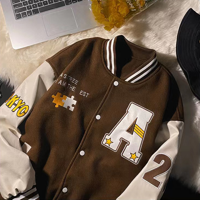Fashion retro loose baseball uniform varsity baseball jacket for men aesthetic jersey jackets Unisex Shopee Philippines
