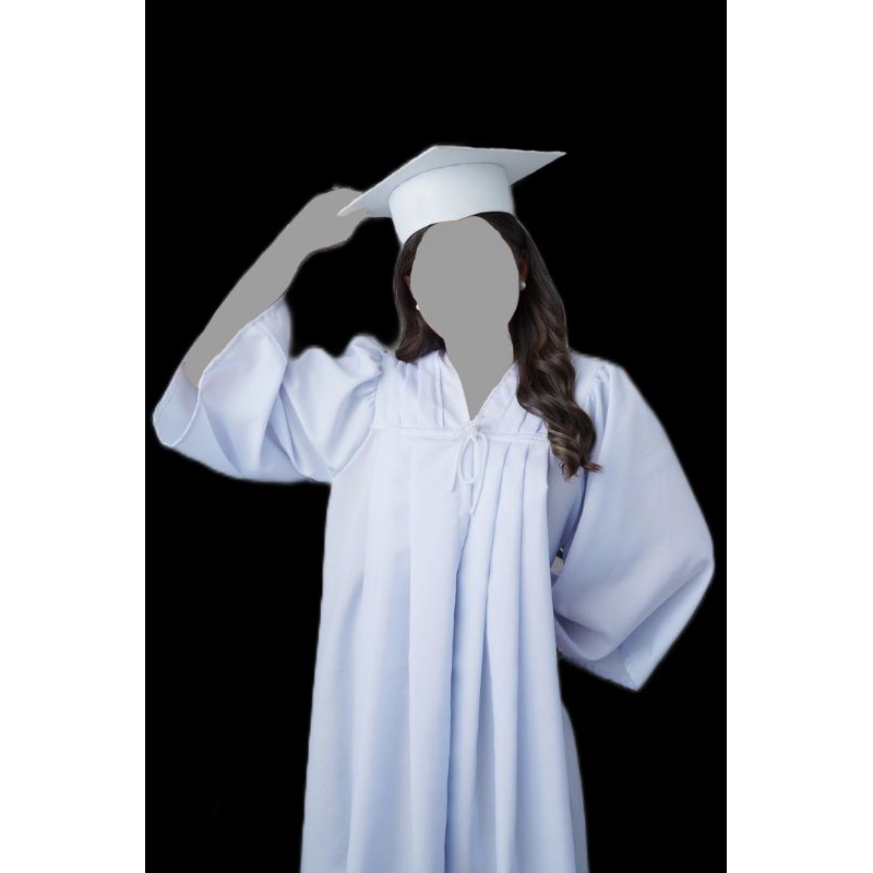 White Graduation Toga with cap( For Kinder, Elementary and Highschool ...