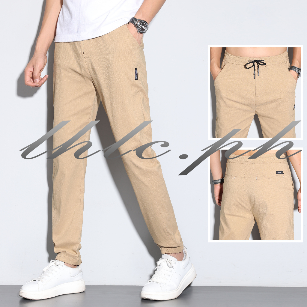 Khaki Joggers Pants Plain Fashion Trend Korean Style Pants For Men Shopee Philippines