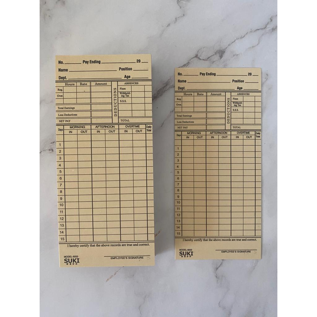 DTR DAILY TIME RECORD CARD HARD TIMESHEET ATTENDANCE Shopee Philippines