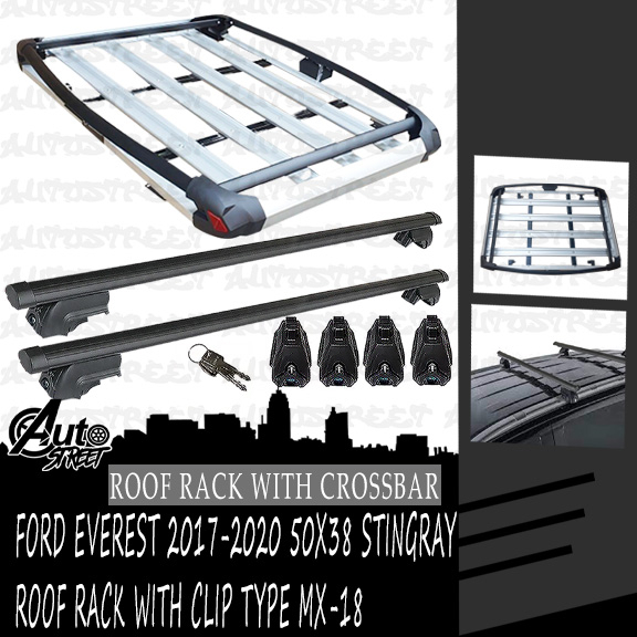 Ford Everest 2017-2022 50x38 STINGRAY Top load Carrier Roof Rack Bundle ...