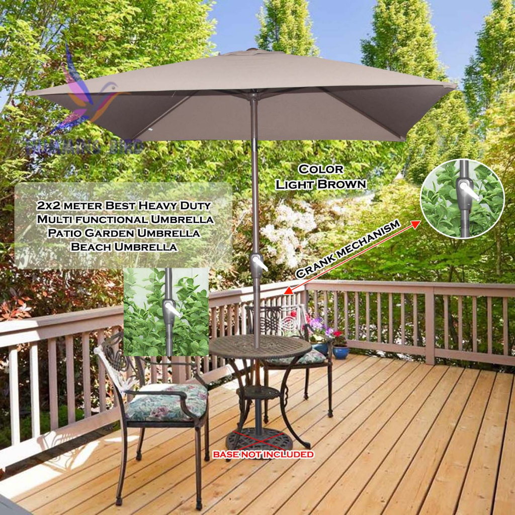 Hummingbird SQUARE OUTDOOR PATIO UMBRELLA 2x2 meter Canopy Side by Side; Foldable and High