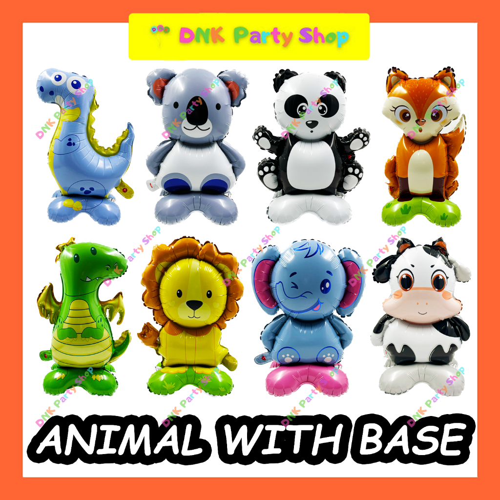 Cute 22 inch Animal Centerpiece Self Standing Safari Foil Balloon Mylar ...