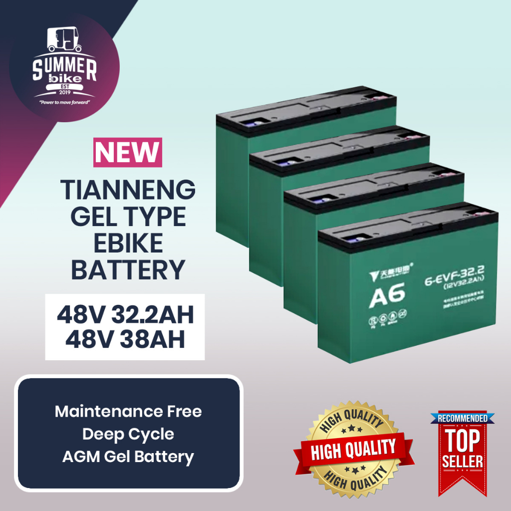 Ebike Battery 48v 38ah Tianneng Brand Gel Type Solar Compatible