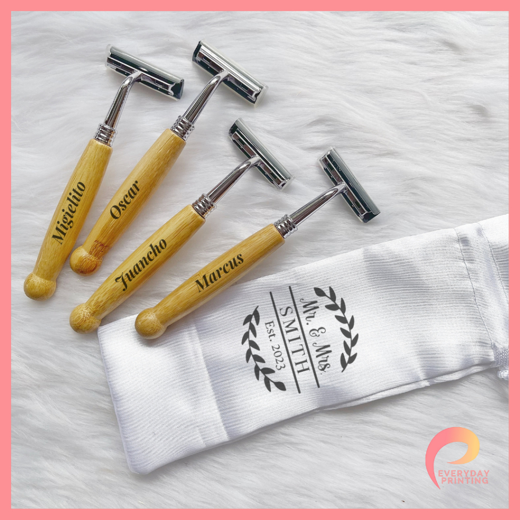 Customized Bamboo Razor w/ Refillable Blades Souvenir (Laser Engraved ...