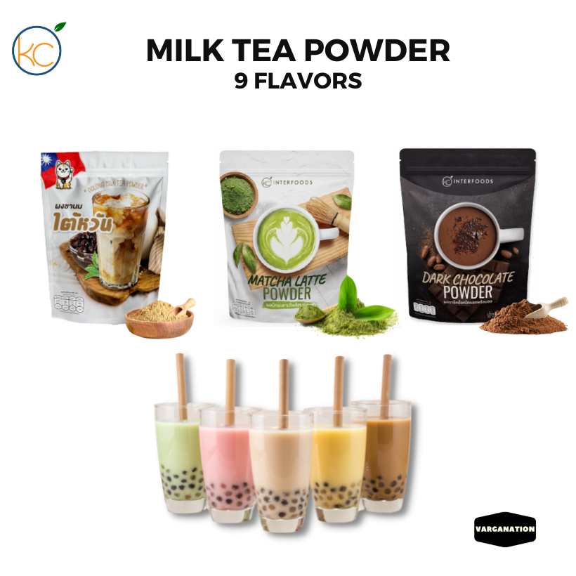 Milk Tea Powder 500g 10 Flavors Matcha, Chocolate, Thai, Taro, Brown