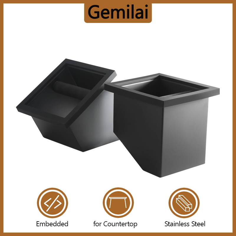 Stainless Steel Builtin Coffee Grounds Bucket Knock Box Bottomless