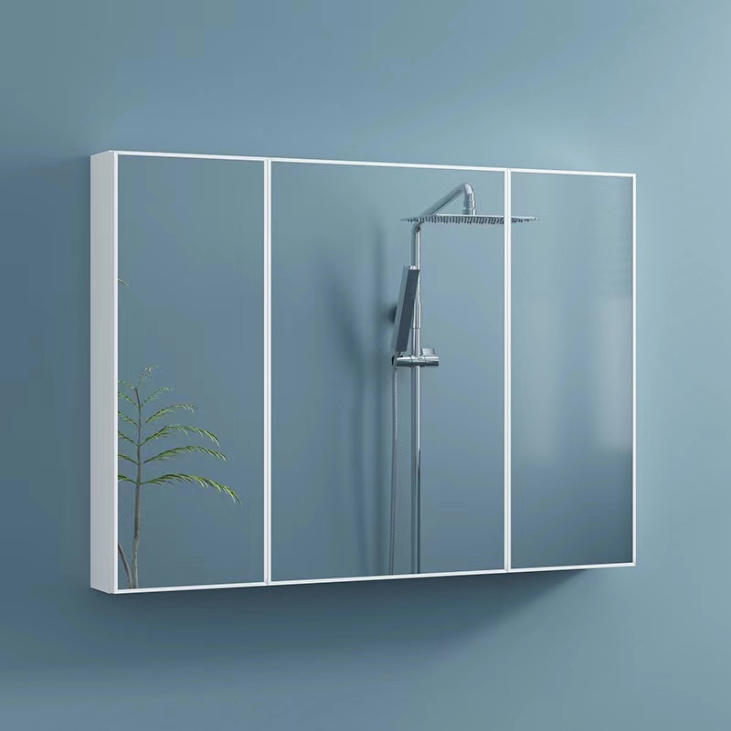 Bathroom aluminum alloy mirror wall makeup storage