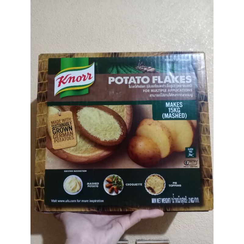 2Kg Knorr Potato Flakes Pie Topping, Mashed Potato, Makes 15kg (Mashed) Made in Germany Gluten