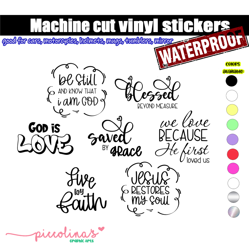 BIBLE VERSE/ CHRISTIAN CAR MOTORCYCLE VINYL DECAL STICKER Shopee