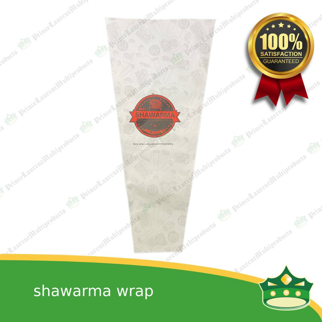 [100 pcs] shawarma laminated paper wrapper with print both side ...