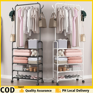 5 Layer Multifunctional Shoe Rack Organizer with Coat Hanger -  The