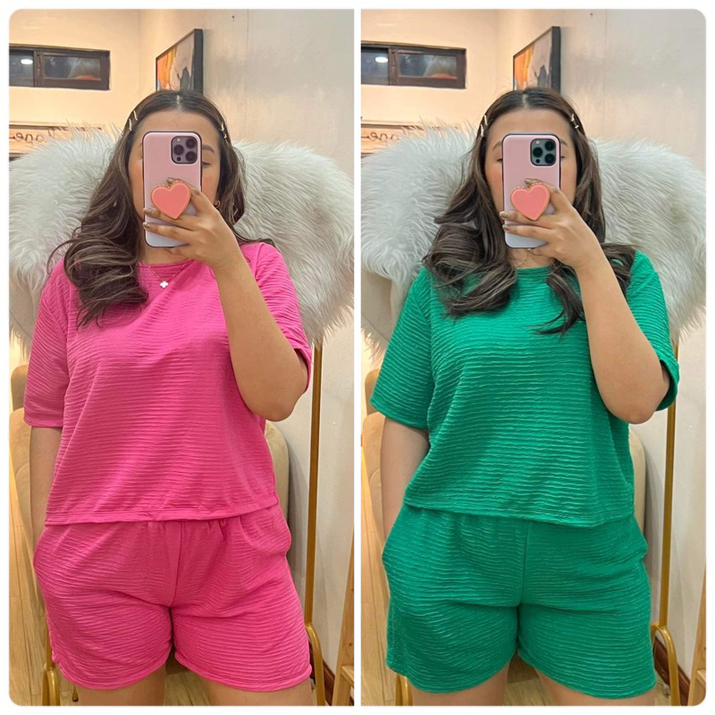 UNIQ.MNL Dani plus size shorts & semi crop top coordinates for woman