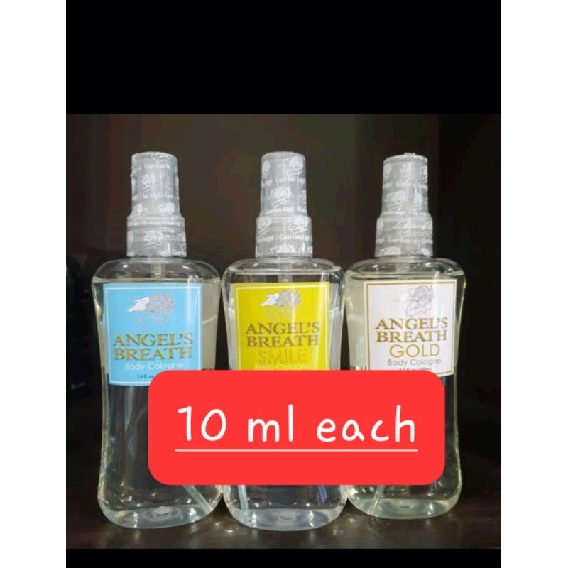 100 Authentic Original Angels Breath Body Cologne 10ml in Blue, Gold