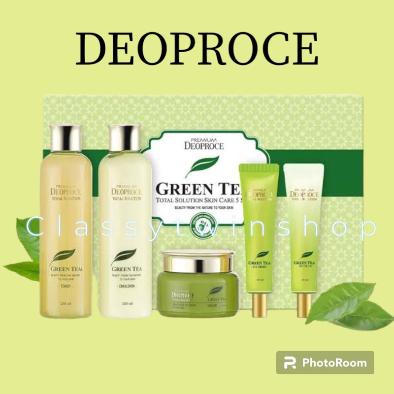 Premium Deoproce Green tea Total Solution Skin care 5 pcs set ( RENEWED