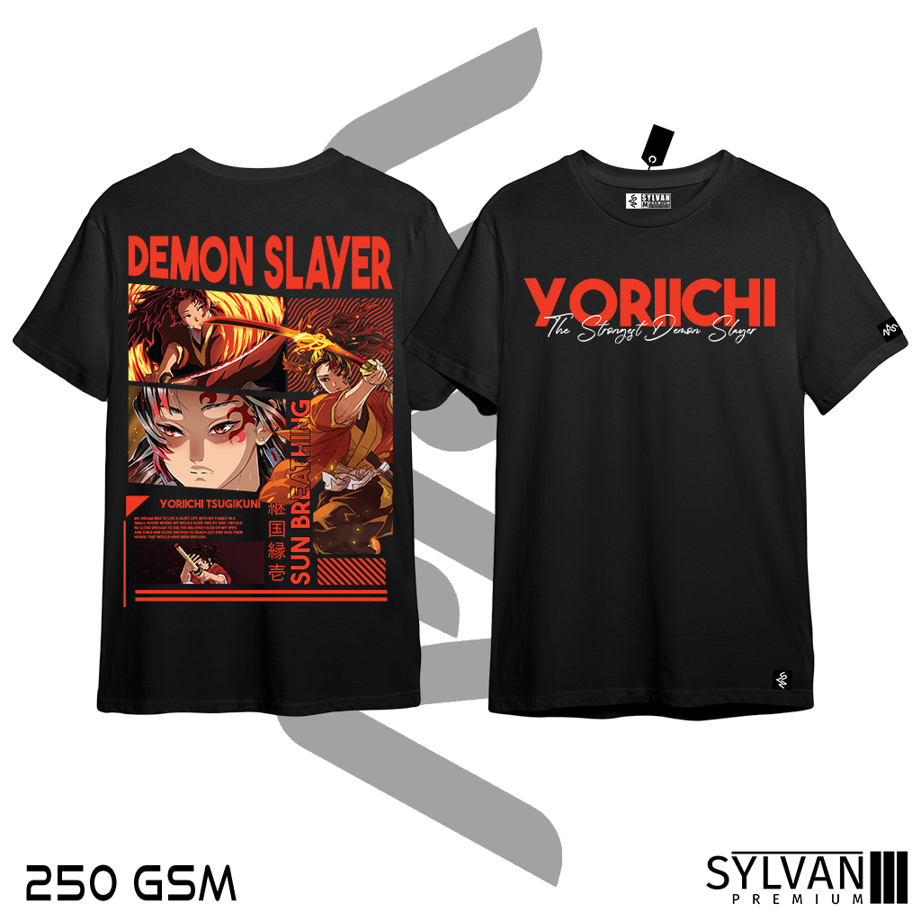 Sylvan Anime Shirt Demon Slayer Yoriichi Design 2 250 GSM Premium Cvc  Cotton | Shopee Philippines