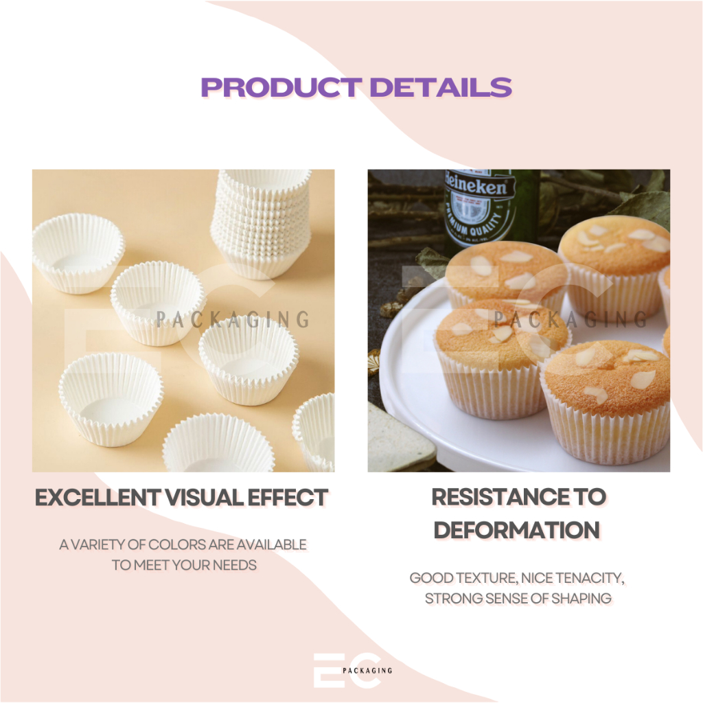[EC] 100Pcs Colored Paper Cupcake Liner Premium Quality Oven Safe ...