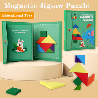3D Three-dimensional Wooden Jigsaw Puzzle Toy Tangram Math Building Blocks  Creative Interactive Board Game Kids