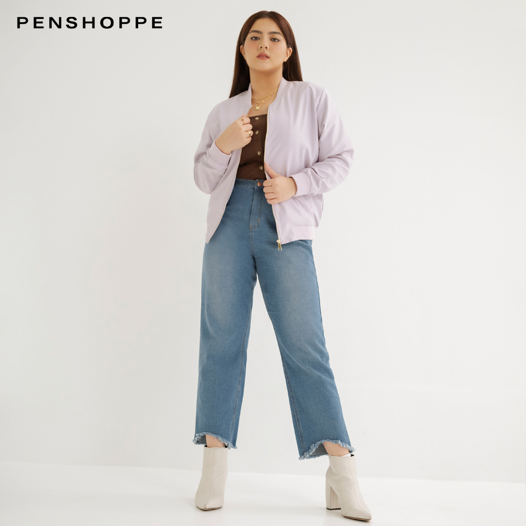 Penshoppe Bomber Jacket For Women Cork Lavender Shopee Philippines