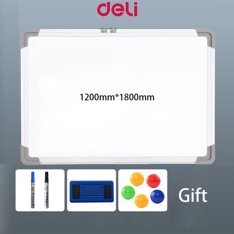 Deli Aluminum White board 120cm*180cm Dry Erase White Board
