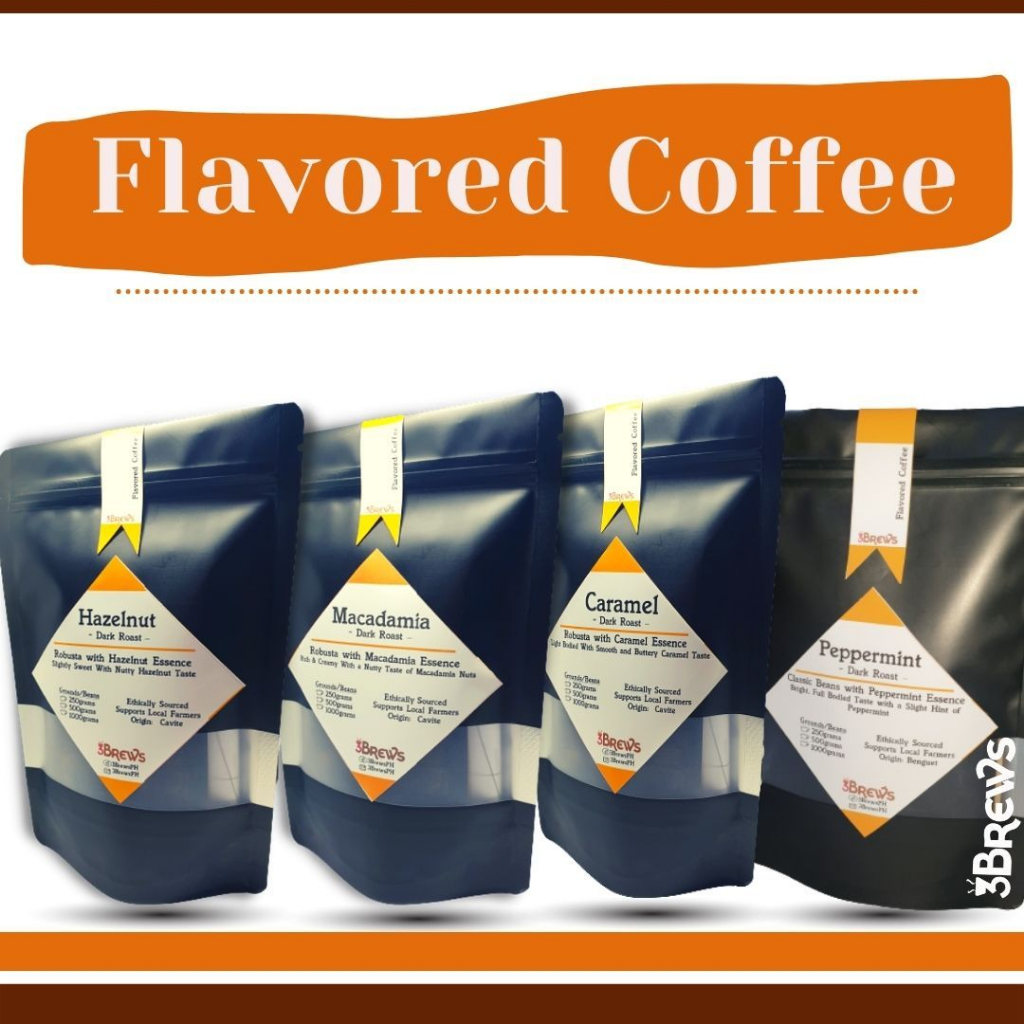 3Brews Coffee Flavored Coffee GROUNDS Coffee BEANS, 250g, 500g, 1000g ... - Gourmet Coffee Grounds For Camping Refinement