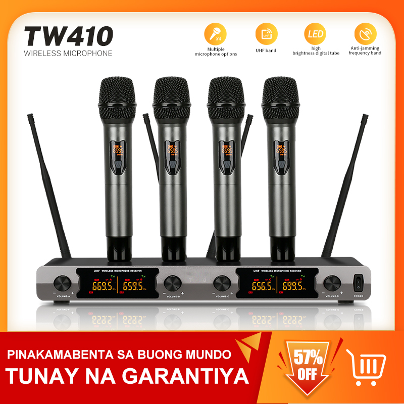 TW410 wireless handheld microphone 4 handheld wireless microphone