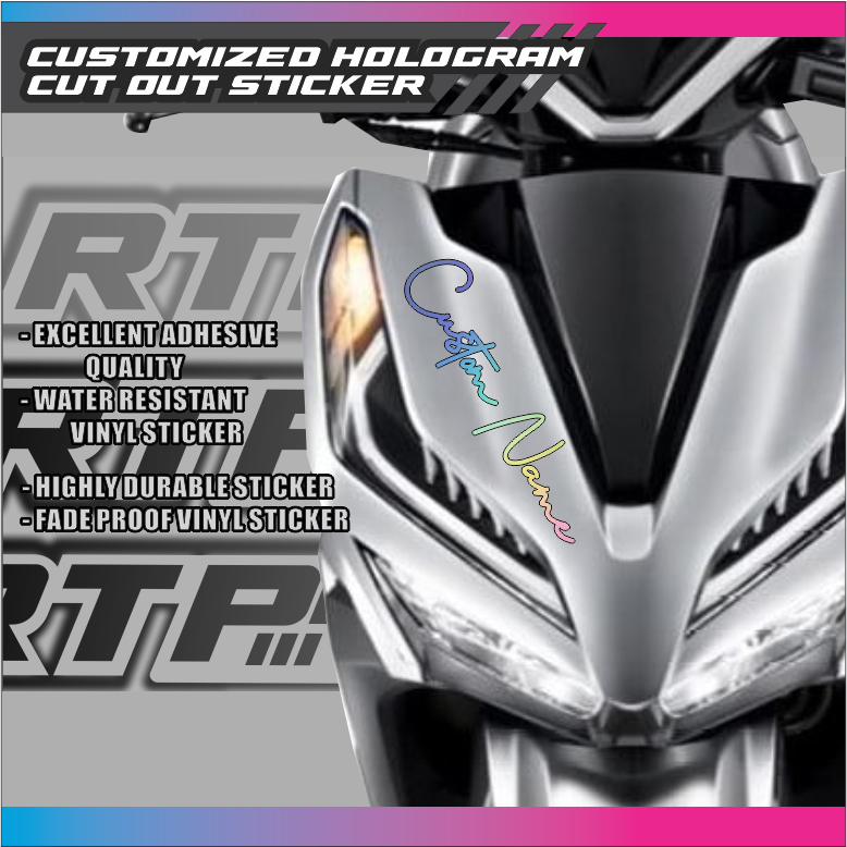 Cut-Out Custom Name Hologram Sticker Decals | Shopee Philippines
