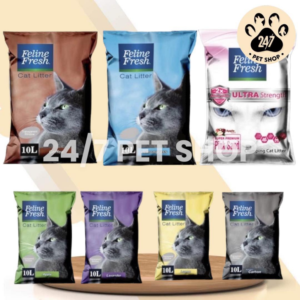 Feline Fresh Cat Litter Sand 10L Cat Sand Clumping Bentonite Pink Sand